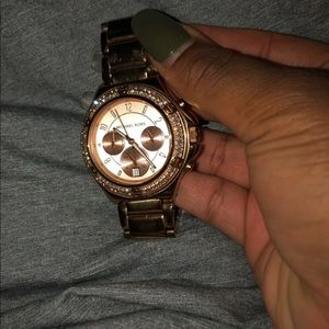 MK Rosegold Rhinestone Watch